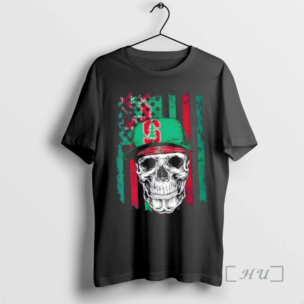 Trending Skull Wearing Cap Stanford Cardinal Us Flag T-Shirts