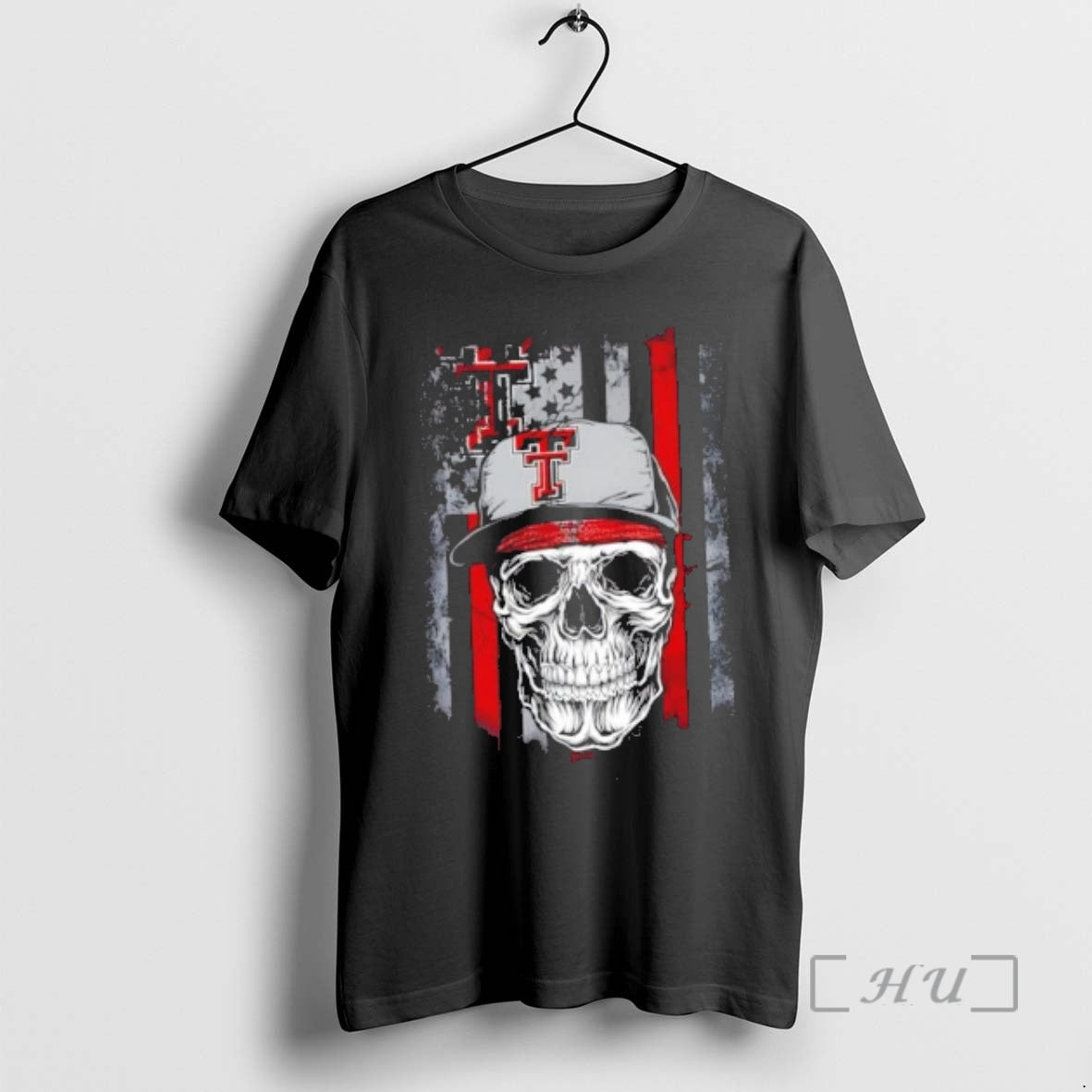 Trending Skull Wearing Cap Texas Tech Red Raiders Us Flag T-Shirts