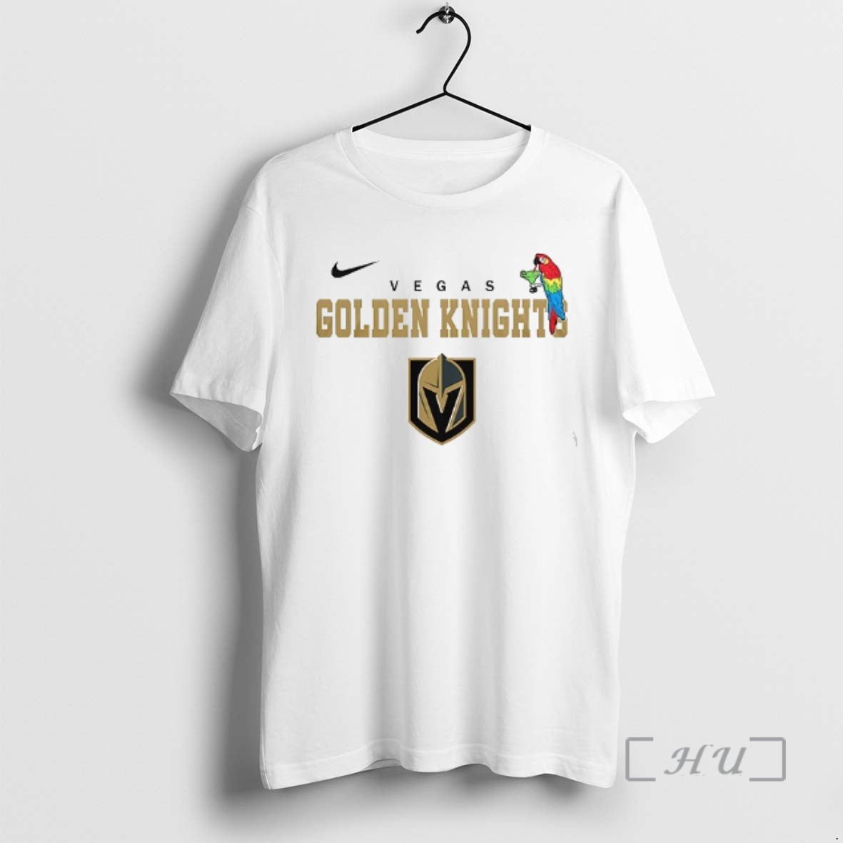 Trending Vegas Golden Knights X Jimmy Buffett Parrot Mascot Double Sided T-Shirts