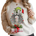 Gr1nch Nurse Take Care Lighting Lungs Lung Gr1nchmas Lights T-Shirts