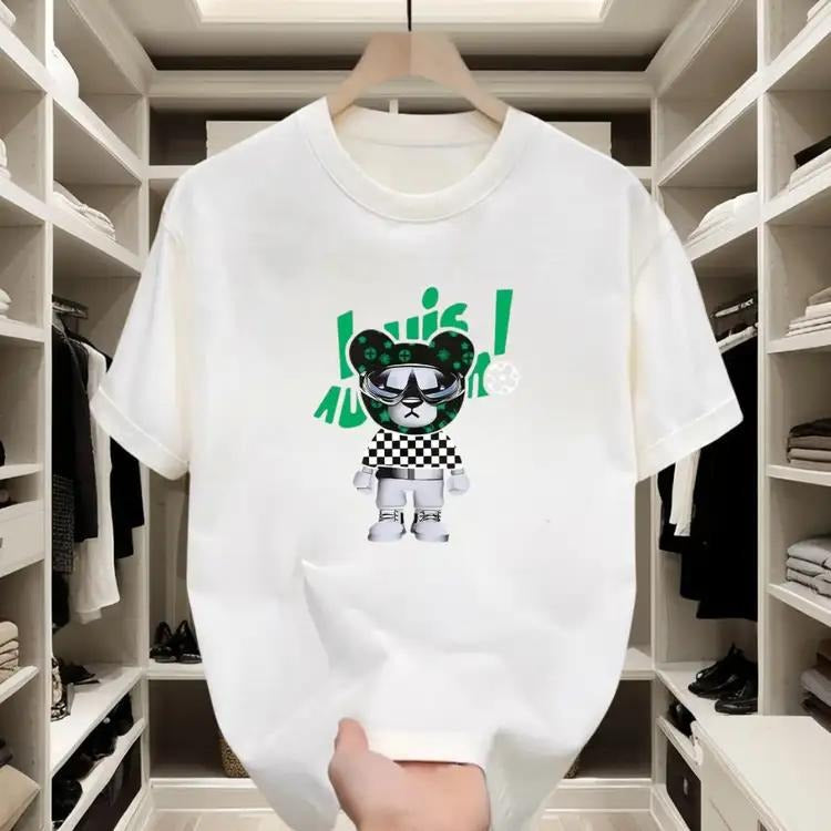 Streetwear Pure Cotton Cool Bear Print Casual Hangouts T-Shirts