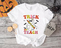 Trick Teach Halloween Teacher Cute Spooky Teaching Shirt School Halloween Party T-Shirts