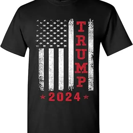 Trum 2024 American Flag Vintage Trum Short Sleeve Shirt Election 2024 Shirt MAGA Shirt MAGA 2024 Trump Election MAGA Shirts Fabric Menswear T-Shirts