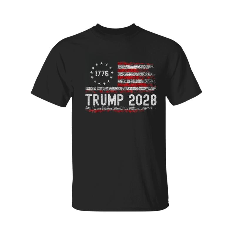 Trump 2028 Shirt 1776 Trummp Flag Shirts President Donald Trump Republican Conservative Support Trump T-Shirts