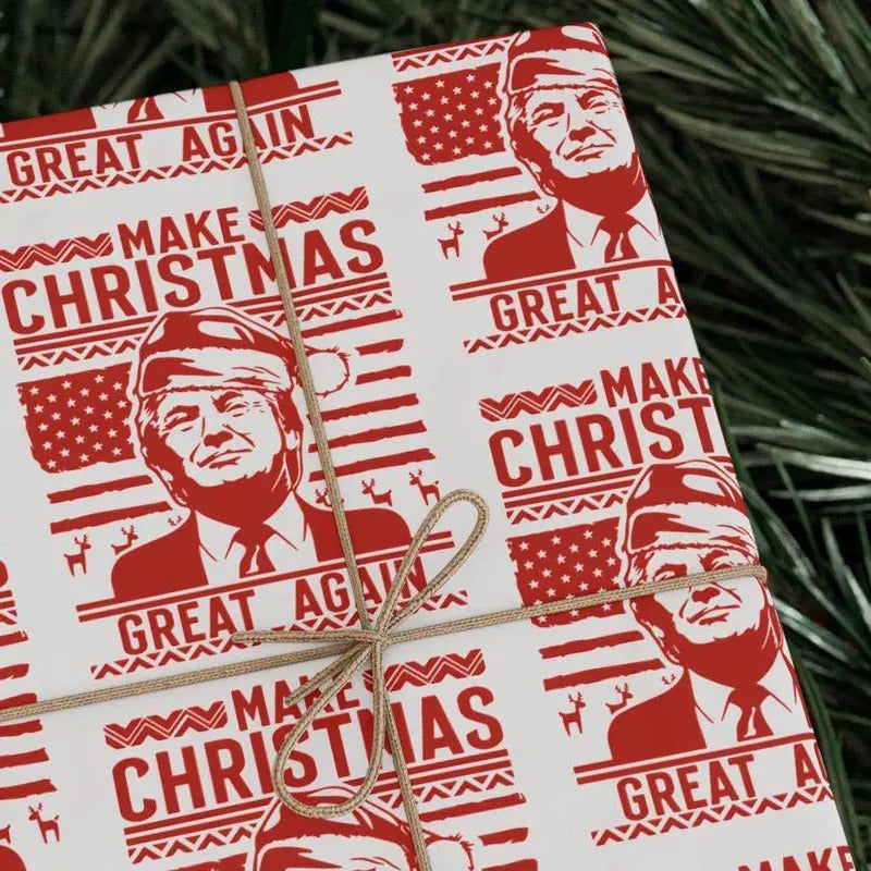 Trump Wrapping Paper Make Great Again Wrapping Paper Funny Paper MAGA Wrap Republican T-Shirts