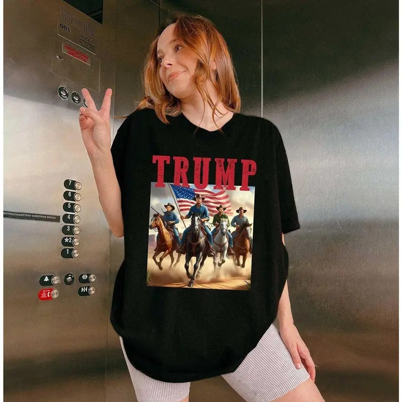 Trump Vance Kennedy Musk Cowboys Shirt Cowboy Trump Presidential Election Stand Trump Trump 2024 T-Shirts