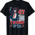 Trump Won Again 2024 Election President 47 Th American Flag T-Shirts
