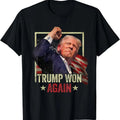 Trump Won Again 2024 Election President 47th American Flag T-Shirts