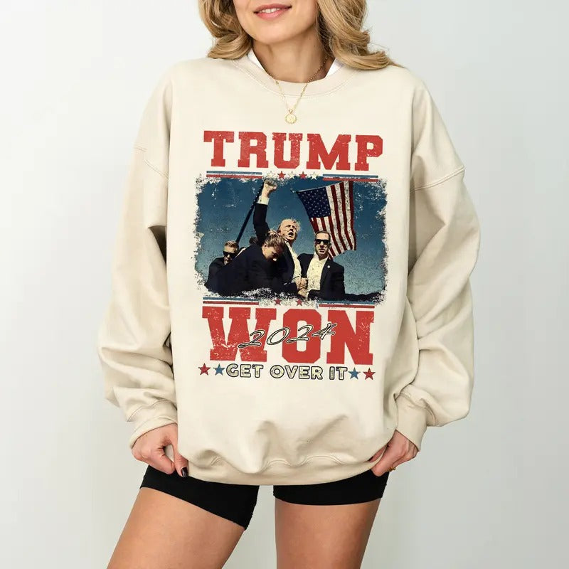 Trump Won Get Over Trump Won 2024 Shirt Trump Won 47th President Shirt Republican T-Shirts