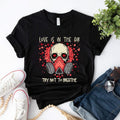 Try Not Breath Valentine Shirt Anti Valentine Skull Funny Short Sleeve Love Shirt Sarcastic Valentine Shirt Single T-Shirts