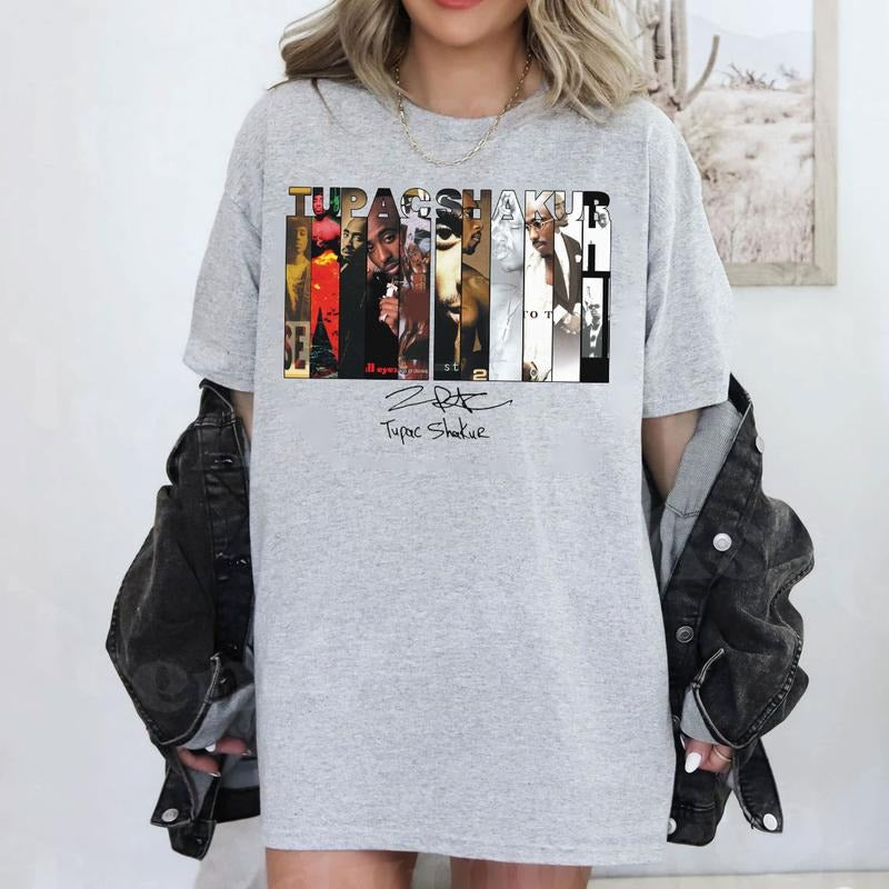 Tupac Album Cover Shirt Tupac Shirt 2pac Shirt Rapper Rap Fan T-Shirts