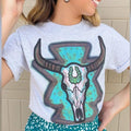 Turquoise Bull Skull T-Shirts
