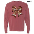 Twinkle Football Bow Long Sleeve Comfort Colors 'NLB' T-Shirts