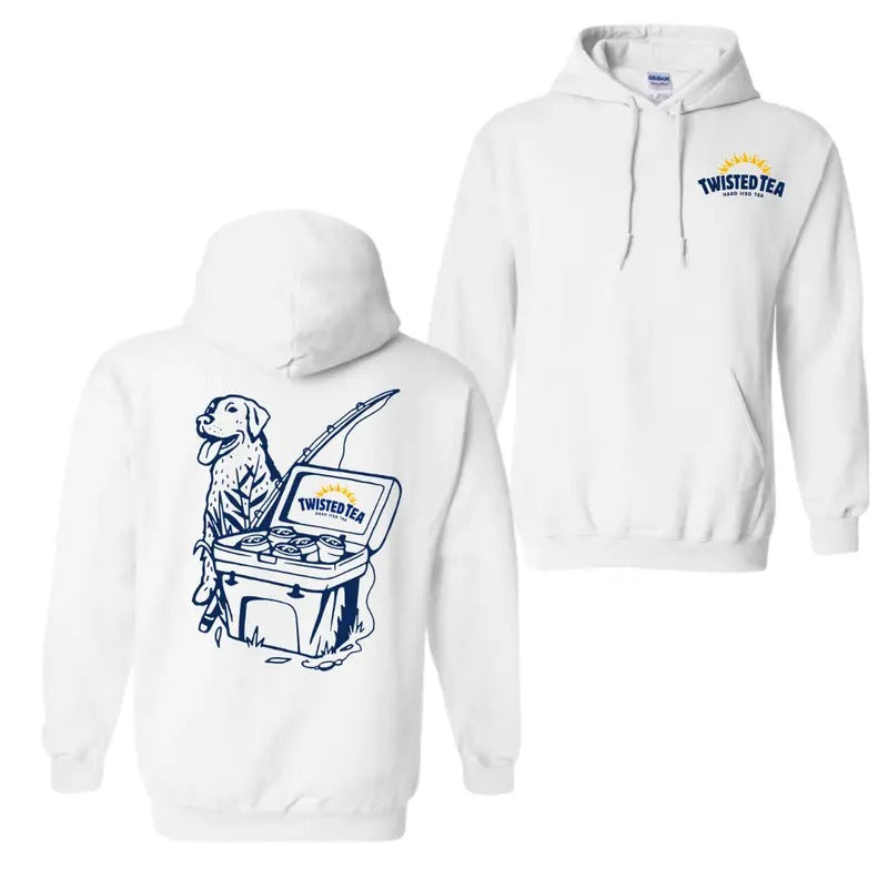 Twisted Tea Fishing Scene Dog Cooler 2 Sided Twisted Tea T-Shirts