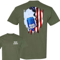 Two Sided Bud Light American Flag Funny Summer Outdoors Beer Lover Independence Day T-Shirts
