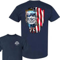 Two Sided Busch Light American Flag Funny Summer Outdoors Beer Lover Independence Day T-Shirts