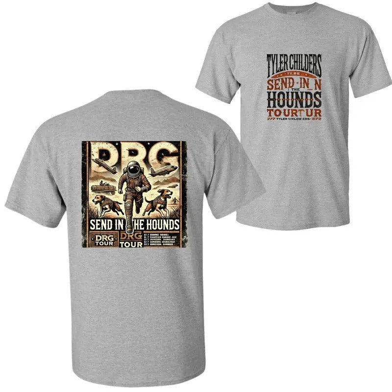 Tyler Childers Send Hounds Tour Astronaut Hounds Fans Unique Concert Soft Cotton Everyday Comfort T-Shirts