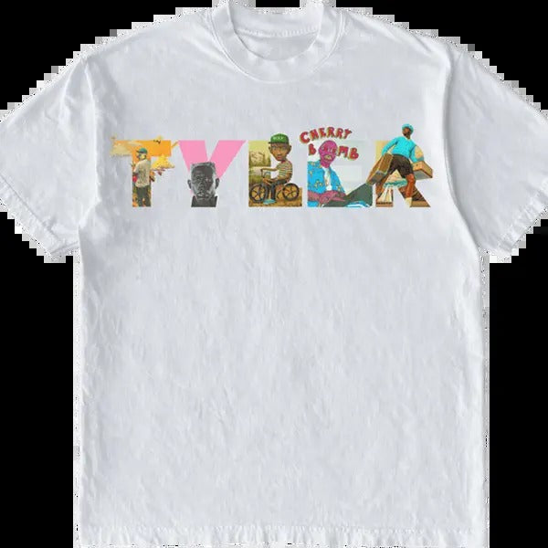Tyler Text Album Vintage Flower Boy Chromakopia Cute Shirts T-Shirts
