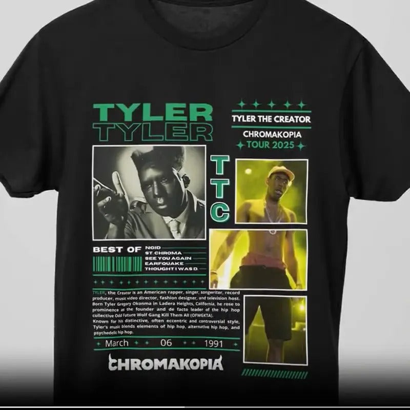Tyler Creator Retro Chromakopia 90s Vintage Tyler Shirt Tyler Chromakopia Casual Classic Cotton Underwear Shirt Womenswear Menswear T-Shirts