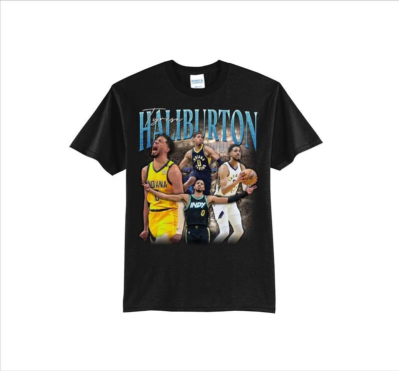 Tyrese Haliburton Vintage Rapper 100% Cotton Fan T-Shirts