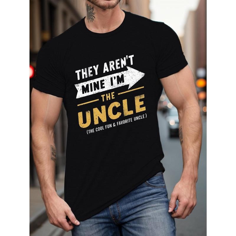 [UNCLE Print ] Summer Arrow UNCLE Print Short Sleeve Trend Casual Tops Daily Life Big & Tall Guys Made USA T-Shirts