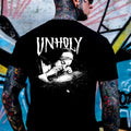 UNHOLY Nun Smoking Dark Black Print T-Shirts