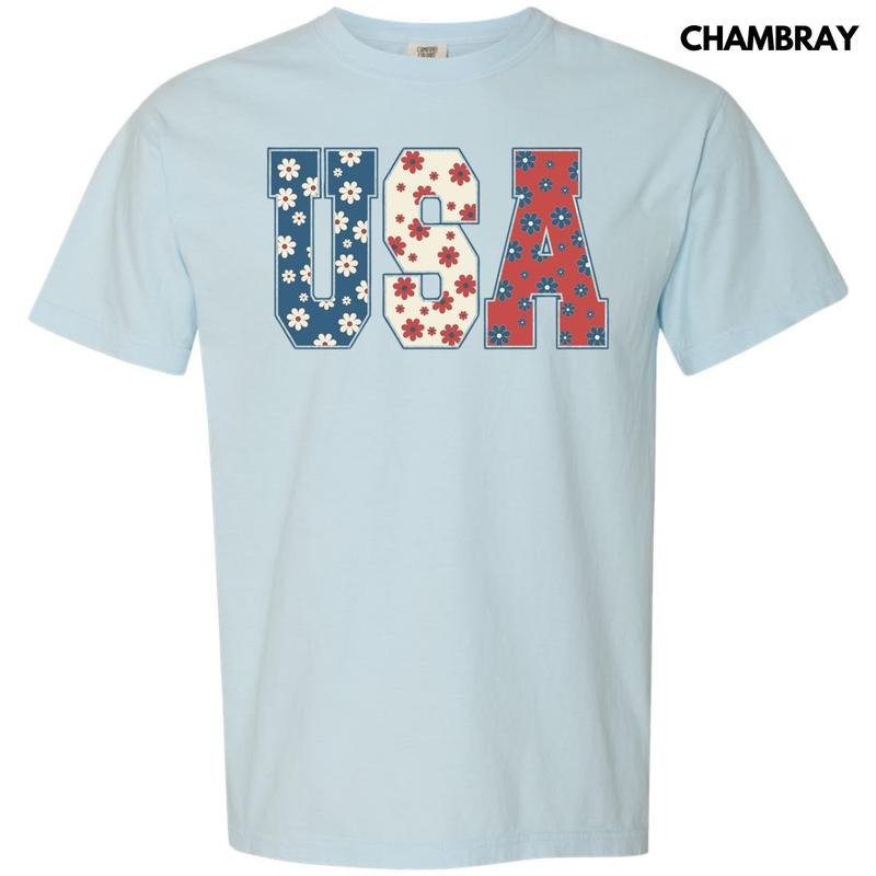 USA Flowers Comfort Colors T-Shirts