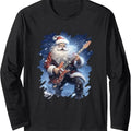 Ugly Santa Claus Playing Guitar Long Sleeve T-Shirts