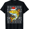Ugly Xmas Lights Santa Redfish T-Shirts