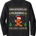 Ugly Xmas Gingerbread Running Team Long Sleeve T-Shirts