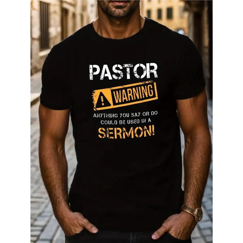Ultra Soft Breathable Moisture Wicking Hot Pastor Warning Print Couple Comfort Fit Crew Neck Street Short Sleeve Cotton Casual Summer Made USA T-Shirts