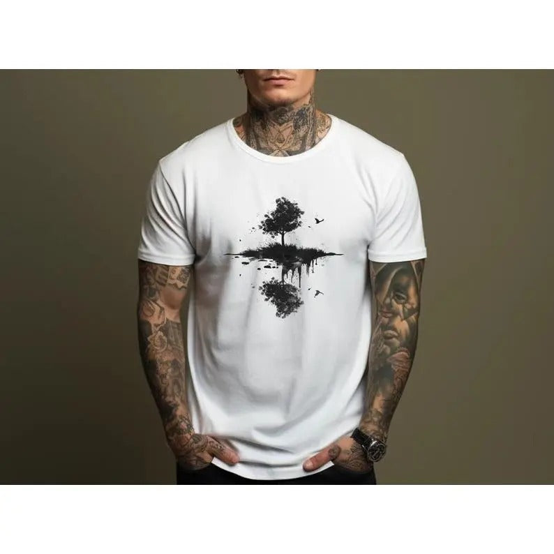 Tree Nature Shirt Green Nature Bird Made USA T-Shirts