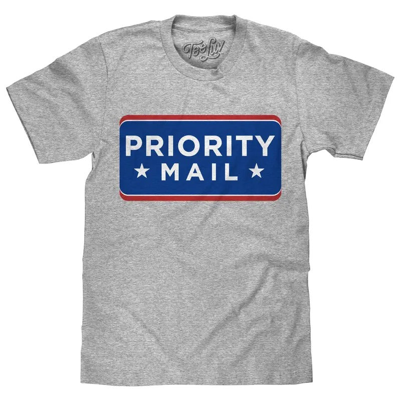 United States Postal Service USPS Priority Mail Athletic Heather Gray T-Shirts