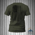 United States America Distressed Black Vertical USA Flag Casual T-Shirts