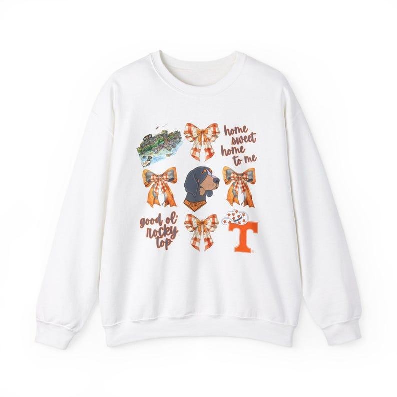 University Tennessee Vols Game Day Fan Gear Coquette Bow T-Shirts