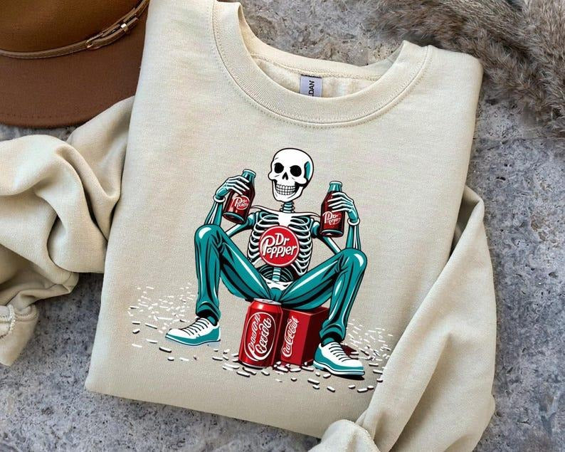 [Up 5XL] DR. Pepper Shirt Dr. Pepper Skeleton Shirt Dr. Pepper Soda Her Him Shirt T-Shirts