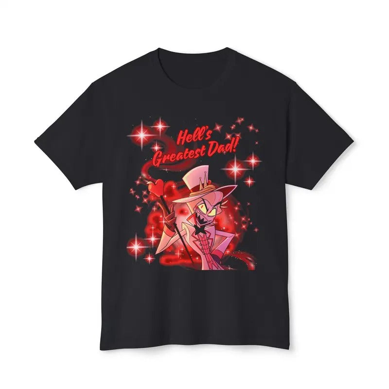 [Up 5XL] Lucifer'S Greatest Dad Hazbin Hotel Animated Shirt Hazbin Hotel Character T-Shirts