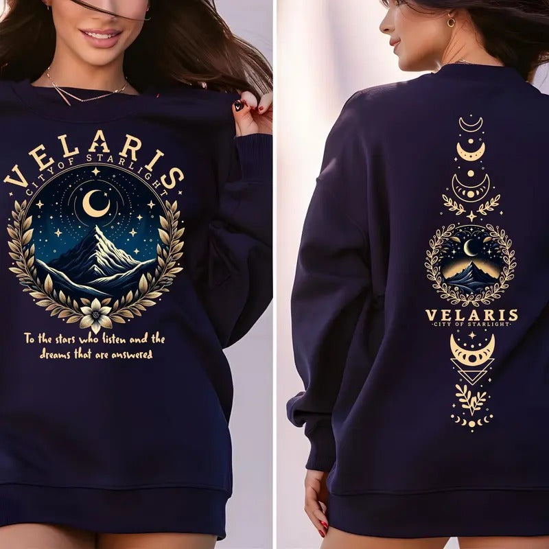 [Up 5XL] Velaris Acotar Velaris City Starlight Night Court Shirtsjm Shirtcourt Dreamsrhysandcassianhorns Roses T-Shirts