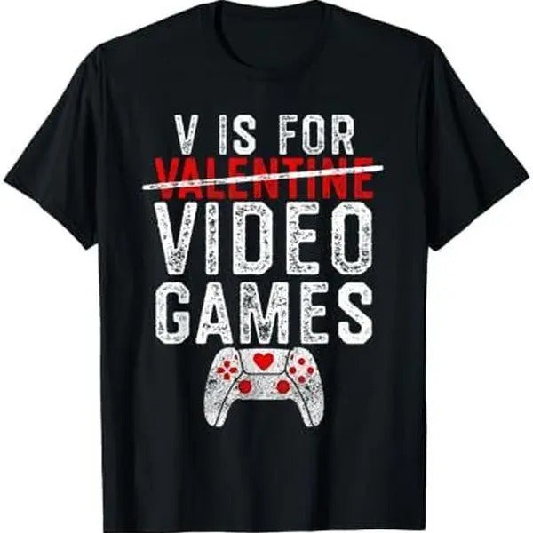 V Is Video Games Gamer T-Shirts