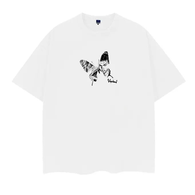 Vagabond "Butterfly Dream" Heavyweight Vintage 100% Cotton Anime Menswear Top Crew Necks Casual Streetwear Baggy Tropical T-Shirts