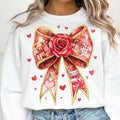 Valentine Coquette Bow Retro Valentine Xoxo Baby Cupid Candy Hearts Glitter Valentine Love T-Shirts