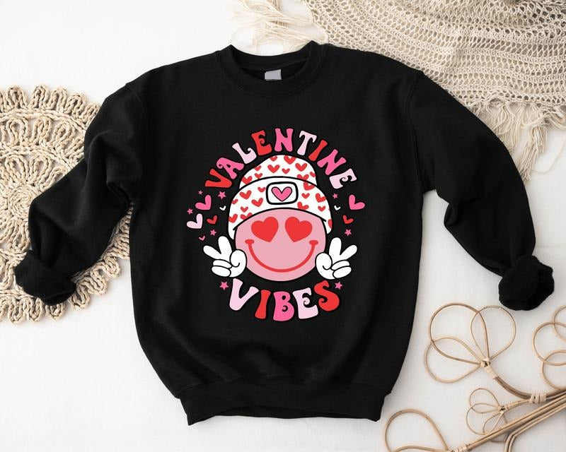 Valentine Retro Valentines I Love You Wife Groovy Valentines Long Sleeve T-Shirts