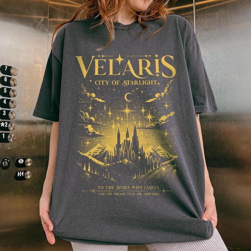 Velaris Shirt ACOTAR City Starlight Night Court Rhysand Quotes Sarah J Maas Book Lover SJM Everyday T-Shirts