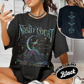 Velaris Night Court Acotar 2 Sided Shirt Throne Glass Court Dreams Inner Circle Acotar Acotar Casual Collar T-Shirts