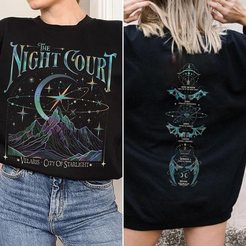 Velaris Night Court Acotar Shirt Velaris Night Court Court Dreams Shirt Inner Circle Acotar SJM Bookish EKR4B T-Shirts