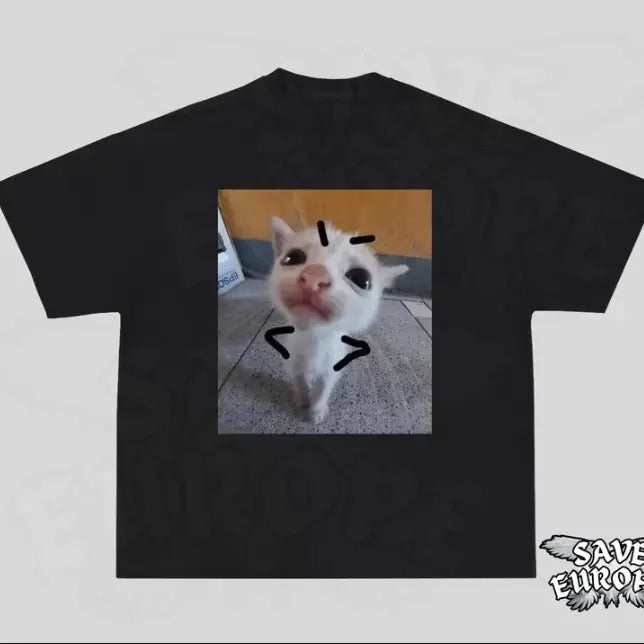 Very Angry Cat Silly Cat Funny Meme Shirt Cat Meme T-Shirts