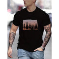 Vibrant Forest Sunset Soft Breathable Relaxed Fit Summer Print Casual Outdoor Activities Made USA T-Shirts