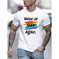 Vibrant LGBTQ Group Slogan Print Soft Stretchy Round Neck Casual Street Summer Essential Relaxed Fit Made USA T-Shirts