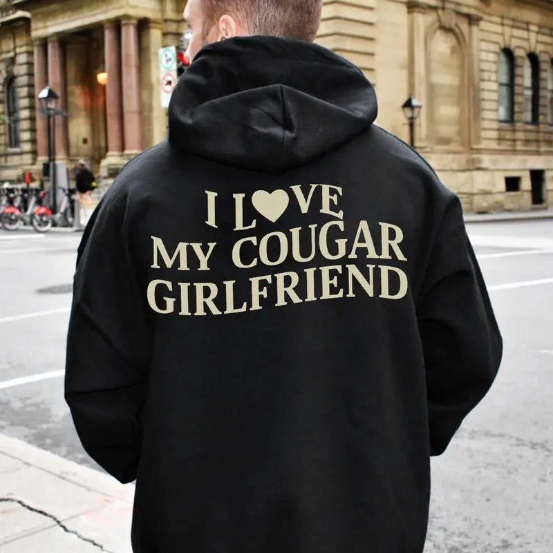 Victoria Maxwell I Love My Cougar Girlfriend Shirt BF Funny Him Boyfriend I Love My Girlfriend I Heart My Cougar Valentines Boyfriend T-Shirts