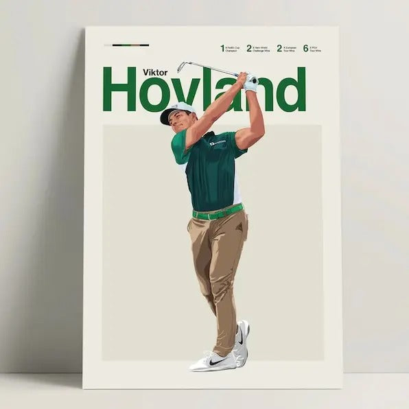 Viktor Hovland Poster Golf Poster Modern Golf Print Minimalist Golf Wall Art Office Golf Bedroom Decor Golf Golf Him T-Shirts